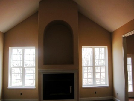 Fireplaces With Tv Above. Fireplace with Arched TV